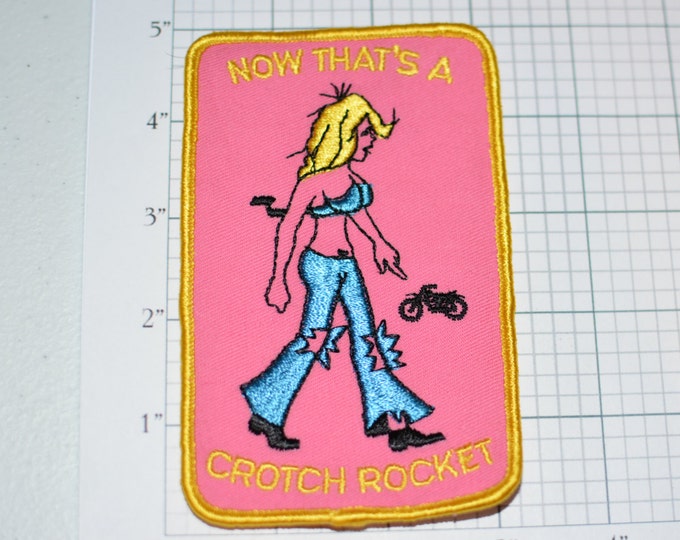 Now That's A Crotch Rocket, Sew-On embroidered Vintage Biker Patch Motorcycle Patch Superbike Sexy Jacket Patch Vest Patch Jeans Patch s20