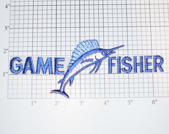 Game Fisher Iron-On Vintage Patch Embroidered Patch Boating Patch Jacket Patch Vest Patch Jeans Patch Hat Patch Swordfish Fishing Ocean e21i