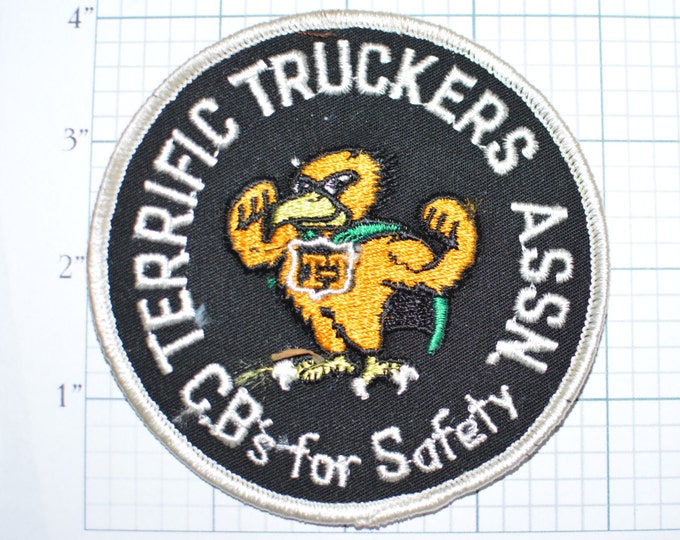 Terrific Truckers Association CBs for Safety 4" Sew-On Vintage Patch Citizen Band Transportation Shipping Freight Hauling Jacket Patch e7