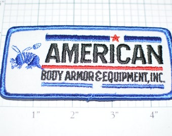 American Body Armor & Equipment Inc. Shell Bouncing off Armadillo RARE Iron-On Vintage Patch Military Police Security Protective Vest e9g