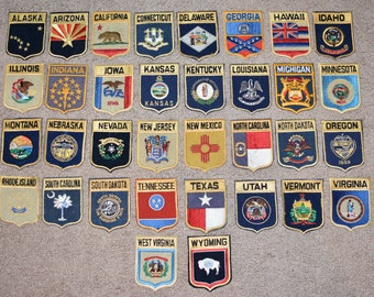 USA States Travel Souvenir Patches Memorabilia New York West Viriginia Wyoming Nevada Indiana Montana Hawaii Arizona & More e19b