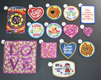 Love Iron-on Vintage Embroidered Clothing Patches for Jacket Jeans Vest Backpack Purse Hippie Boho Fashion Cute Fun Sewing Craft Project l1