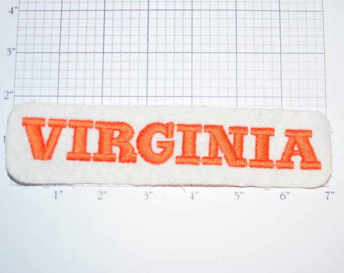 VIRGINIA Orange Iron-On Vintage Sleeve Patch - Coal Miners Richmond Travel Souvenir Monticello Jacket Patch Vest Patch Backpack Patch s10