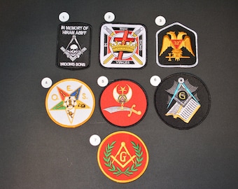 Masonic Iron-On Patch Embroidered Patch Freemasonry Patch Mason Patch Lodge Architect Hiram Abiff 32nd Degree G HOC Order Eastern Star