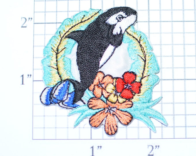 Whale Authentic Vintage Applique Iron-On Embroidered Clothing Patch Ocean Sealife Ecosystem Cute Fashion Accent Marine Biology Gift Idea