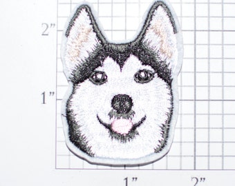 Siberian Husky Dog Breed Iron-on Embroidered Clothing Patch Applique Dog Lover Gift Idea Canine Pet Vest Jacket Shirt Backpack Jeans e30i