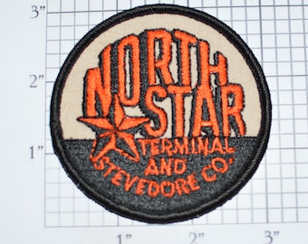 North Star Terminal and Stevedore Co. Embroidered Iron-on Clothing Patch Logo Uniform Workshirt Emblem Dockworker Alaska Ship Loading e33g