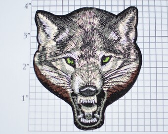Lone Wolf Iron-On Embroidered Patch for Shirt Jacket Vest Outlaw 1%er Biker Motorcycle Dangerous Intimidating Predator Vicious Nature Animal
