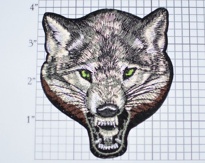 Lone Wolf Iron-On Embroidered Patch for Shirt Jacket Vest Outlaw 1%er Biker Motorcycle Dangerous Intimidating Predator Vicious Nature Animal