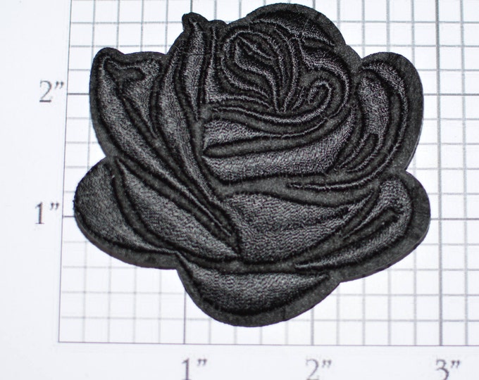 Beautiful Black Rose Iron-on Embroidered Biker DIY Clothing Jacket Patch Jeans Vest Hat Backpack Applique Death Grief Anarchy Mutiny s9
