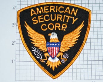 American Security Corp Iron-On Vintage Embroidered Uniform Shoulder Patch for Jacket Vest Shirt Costume Cosplay Guard Home Patrol e31a