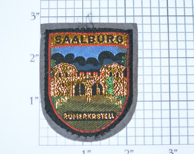 Saalburg Germany Romerkastell Sew-On Vintage Embroidered Travel Patch Emblem Shield Tourist Trip Souvenir Gift Idea Collectible Roman Fort
