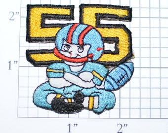 Football Player Iron-On Vintage Patch Fun Craft Applique Children Gift for Kids Clothing Patch Jacket Patch Hat Patch Shirt Patch 55 e15J