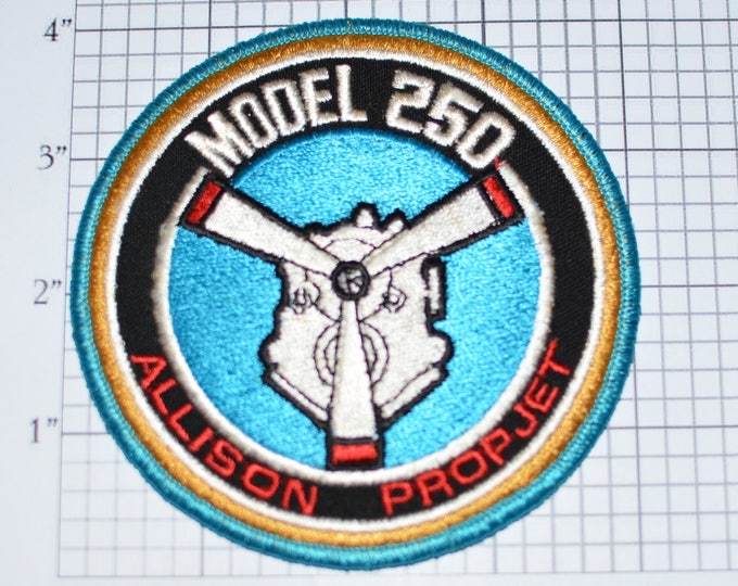 Model 250 Allison Propjet RARE Vintage Embroidered Clothing Patch Shirt Jacket Logo Emblem Aviation Engines Collectible Memorabilia e30k