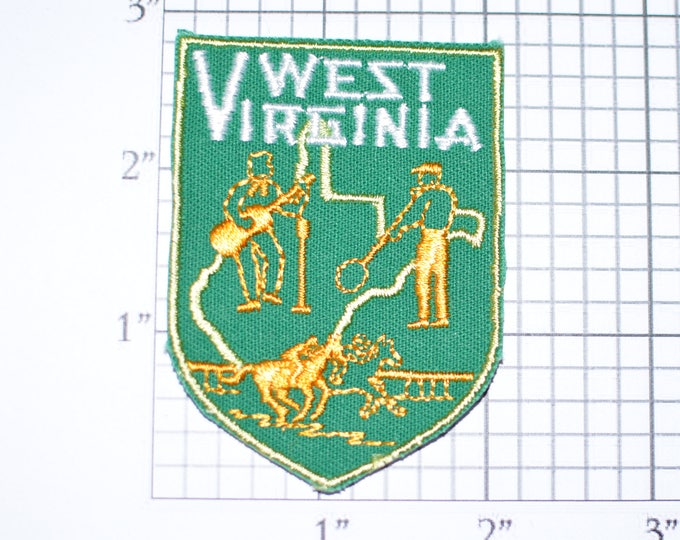 West Virginia WV Sew-On Vintage Embroidered Travel Patch Emblem Badge, Voyager Trip Souvenir Gift Idea Collectible Vacation Holiday e24g