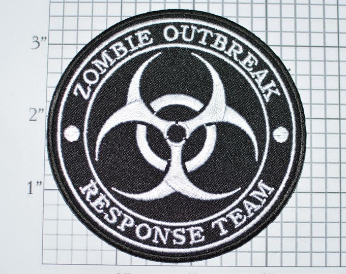 Zombie Outbreak Response Team Iron-on Embroidered Clothing Patch Biohazard Symbol for Shirt Jacket Jeans Backpack Hat Gift Idea Gamer t03a