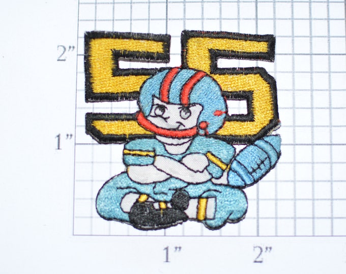 Football Player Sew-On Vintage Patch Fun Craft Applique Children Gift for Kids Clothing Patch Jacket Patch Hat Patch Shirt Patch 55 e29i