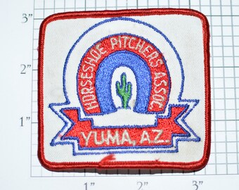 Horseshoe Pitchers Association Yuma Arizona Assoc AZ Iron-on Vintage Embroidered Clothing Patch Sport Collectible Memorabilia Throwing e28p