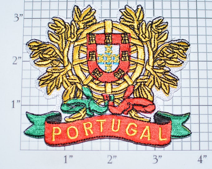 PORTUGAL Crest Coat of Arms Iron-On Embroidered Clothing Patch Jacket Vest Jeans Shirt Backpack Travel Trip Souvenir Memorabilia Pride vb1c
