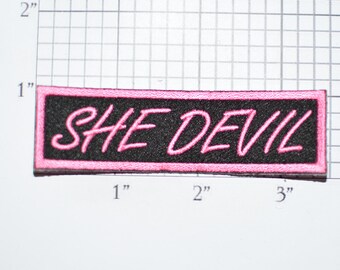 SHE DEVIL Iron-On Embroidered Clothing Patch for Jacket Vest Jeans Shirt Backpack Purse Bag Clothes Fun Naughty Novelty Badge Sewing t02h