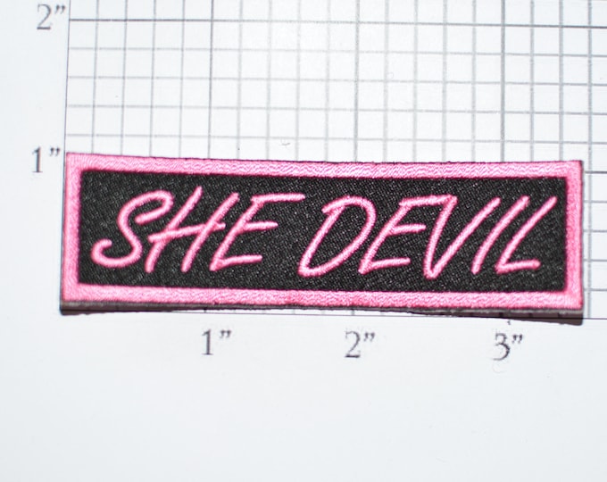 SHE DEVIL Iron-On Embroidered Clothing Patch for Jacket Vest Jeans Shirt Backpack Purse Bag Clothes Fun Naughty Novelty Badge Sewing t02h