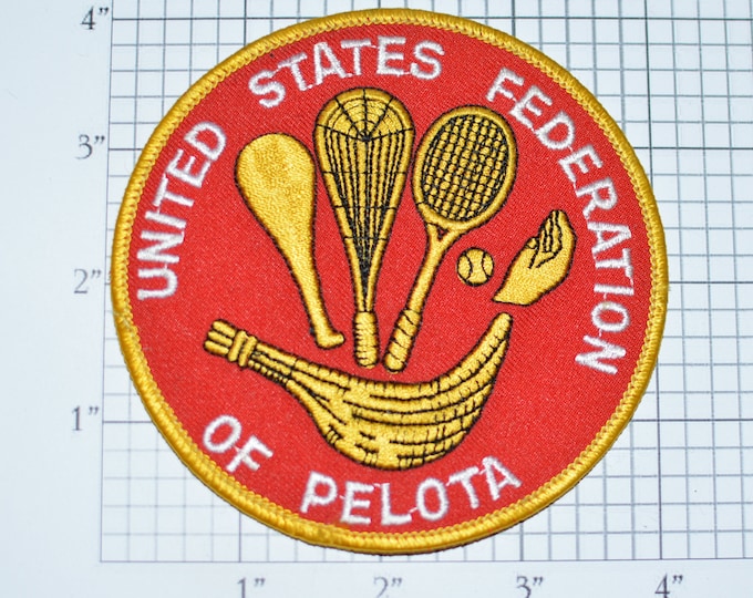 United States Federation of Pelota Iron-On Vintage Embroidered Clothing Patch Souvenir Shirt Jersey Sports Collectible Memorabilia e28L