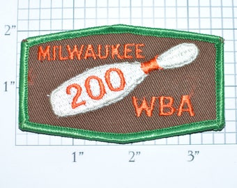 WBA (Women's Bowling Association) Milwaukee 200 Game Award Achievement Iron-on Vintage Embroidered Clothing Patch for Jacket Shirt e29i