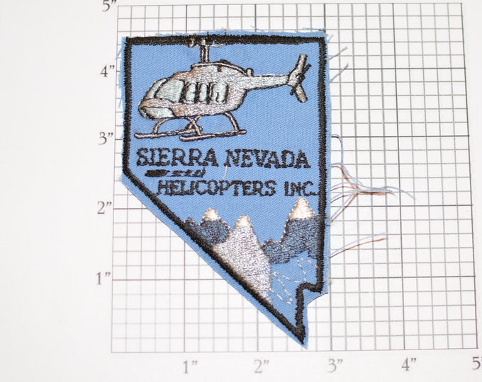 Sierra Nevada Helicopters Inc RARE Iron-On Vintage Embroidered Clothing Patch for Jacket Vest Shirt Hat Uniform Chopper Pilot Aircraft Logo