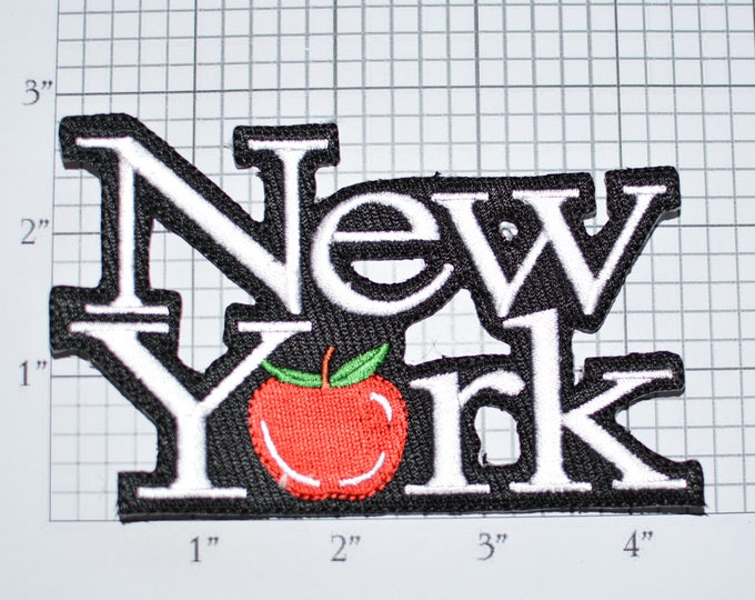 New York Apple Iron-on Embroidered Clothing Patch Travel Souvenir Trip Gift Tourist Keepsake for Jeans Jacket Vest Shirt Backpack NYC vb1b