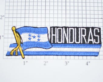 Honduras Iron-On Vintage Embroidered Travel Patch Emblem Badge Flag Tourist Trip Souvenir Gift Idea Collectible Vacation Holiday e25g