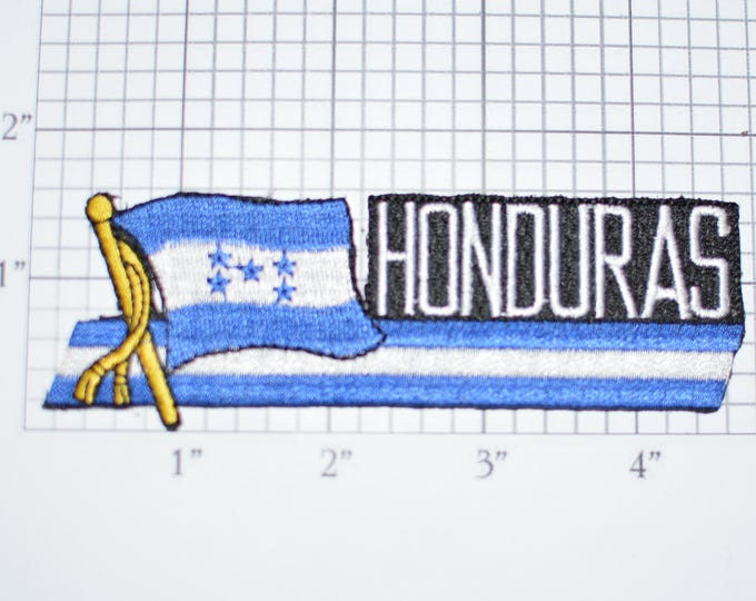 Honduras Iron-On Vintage Embroidered Travel Patch Emblem Badge Flag Tourist Trip Souvenir Gift Idea Collectible Vacation Holiday e25g