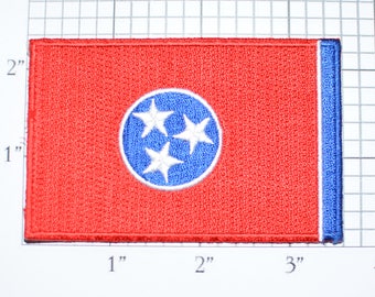 Tennessee State Flag Iron-On Vintage Embroidered Travel Patch Emblem Badge, Trip Souvenir Gift Idea Collectible Vacation e26a