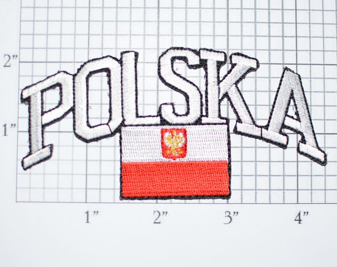 Polska (Poland) Iron-On Vintage Embroidered Travel Patch Emblem Badge Flag Tourist Trip Souvenir Gift Idea Collectible Vacation Holiday e25L