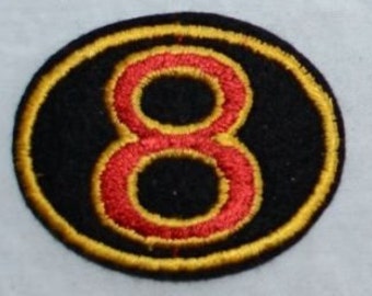 8 Vintage Embroidered Iron-on Clothing Patch Motorcycle Biker Jacket Vest Shirt Number Pool Shark Ball Billiards Hall Logo Emblem Oval s12