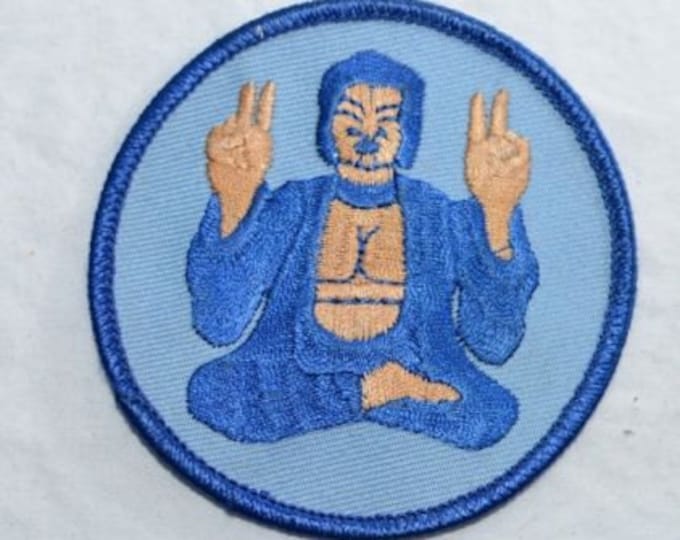 Blue Buddha Iron On Patch Embroidered Patch Cool Hippie Vintage Patch Hot Yoga Patch for Jacket Patch Pants Jeans Patch Vest Backpack s5