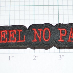 FEEL NO PAIN Vintage Iron-On Patch Motorcycle Biker Outlaw 1%er Intimidating Funny Tough Painless Weightlifter Triathlete Jacket Patch e32b
