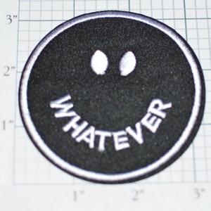 WHATEVER Iron-On Embroidered Clothing Patch Motorcycle Biker Jacket Vest Shirt Jeans Backpack Hat DIY Clothes Fun Fashion Apathy Sarcastic