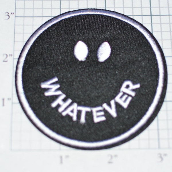 WHATEVER Iron-On Embroidered Clothing Patch Motorcycle Biker Jacket Vest Shirt Jeans Backpack Hat DIY Clothes Fun Fashion Apathy Sarcastic