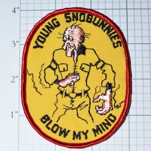 Young Snobunnies Blow My Mind Old Skier Funny Sew-On Vintage Embroidered Patch Skiing Snowboarding Snowmobiling Jacket Vest Patch Snow e13