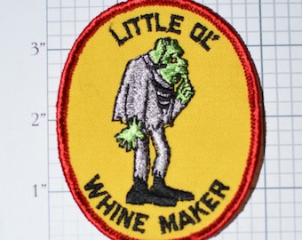 Little Ol' Whine Maker - Funny Sew-On Vintage Patch Jacket Patch Shirt Patch Vest Patch Backpack Patch Monster Wine Drinking Horror s10