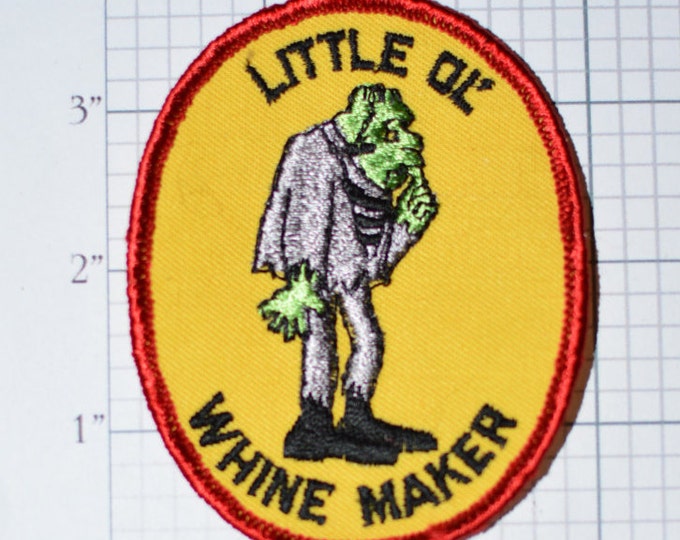 Little Ol' Whine Maker - Funny Sew-On Vintage Patch Jacket Patch Shirt Patch Vest Patch Backpack Patch Monster Wine Drinking Horror s10