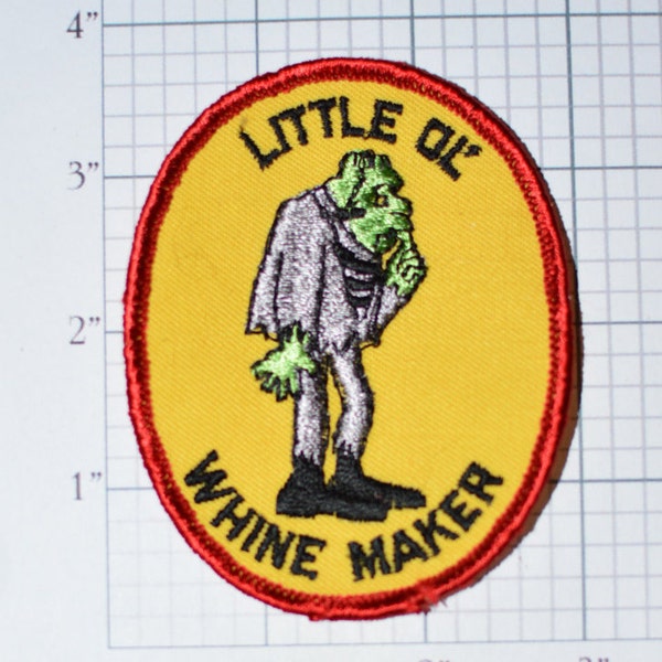 Little Ol' Whine Maker - Funny Sew-On Vintage Patch Jacket Patch Shirt Patch Vest Patch Backpack Patch Monster Wine Drinking Horror s10