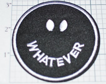 WHATEVER Iron-On Embroidered Clothing Patch Motorcycle Biker Jacket Vest Shirt Jeans Backpack Hat DIY Clothes Fun Fashion Apathy Sarcastic