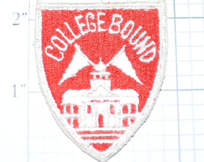 College Bound - Sew-On Vintage Patch Embroidered Patch Jacket Patch University Shirt Patch Hat Patch High School Graduate Gift  e14g
