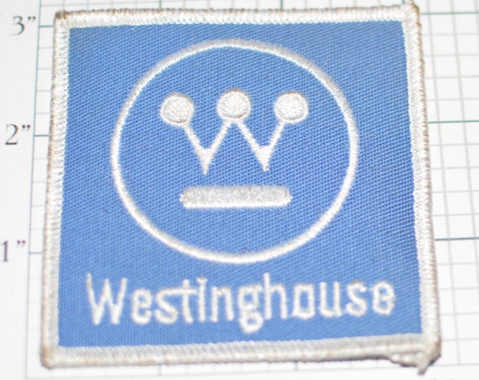 WESTINGHOUSE Electric Corporate Rare Authentic Vintage Iron-On Patch Blue Background Jacket Shirt Uniform Collectible Hat e9a