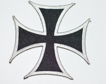 Iron-Cross Patch Embroidered Vintage Iron-On Patch 3" Classic Biker Patch for Jacket or Vest Motorcycle Patch Punk Patch Choppers Cross s16