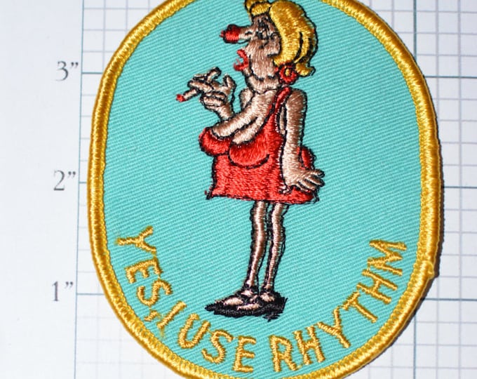 Yes I Use Rhythm - Funny Flirty Naughty Sexual Sew-On Vintage Embroidered Patch Jacket Patch Vest Patch Backpack Patch Shirt Patch s8
