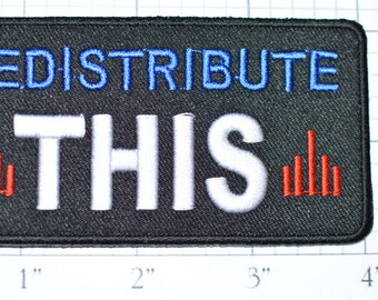 Redistribute This, Iron-on Patch, Political Patch, Embroidered Iron-On Clothing Patch Funny Patch IRS Anti-Tax Sentiment Conservative oz1