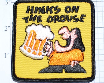 Hinks on the Drouse - Sew-On Vintage Clothing Patch - Funny Conversation Starter Drunk Bar Beer Pub Crawl Costume -  e14h