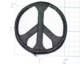 Peace Symbol B&W Black White Vintage Iron-on Patch 2" Circular Hippie Patch Jacket Patch Vest Patch Jeans Patch Backpack Patch Boho ap2